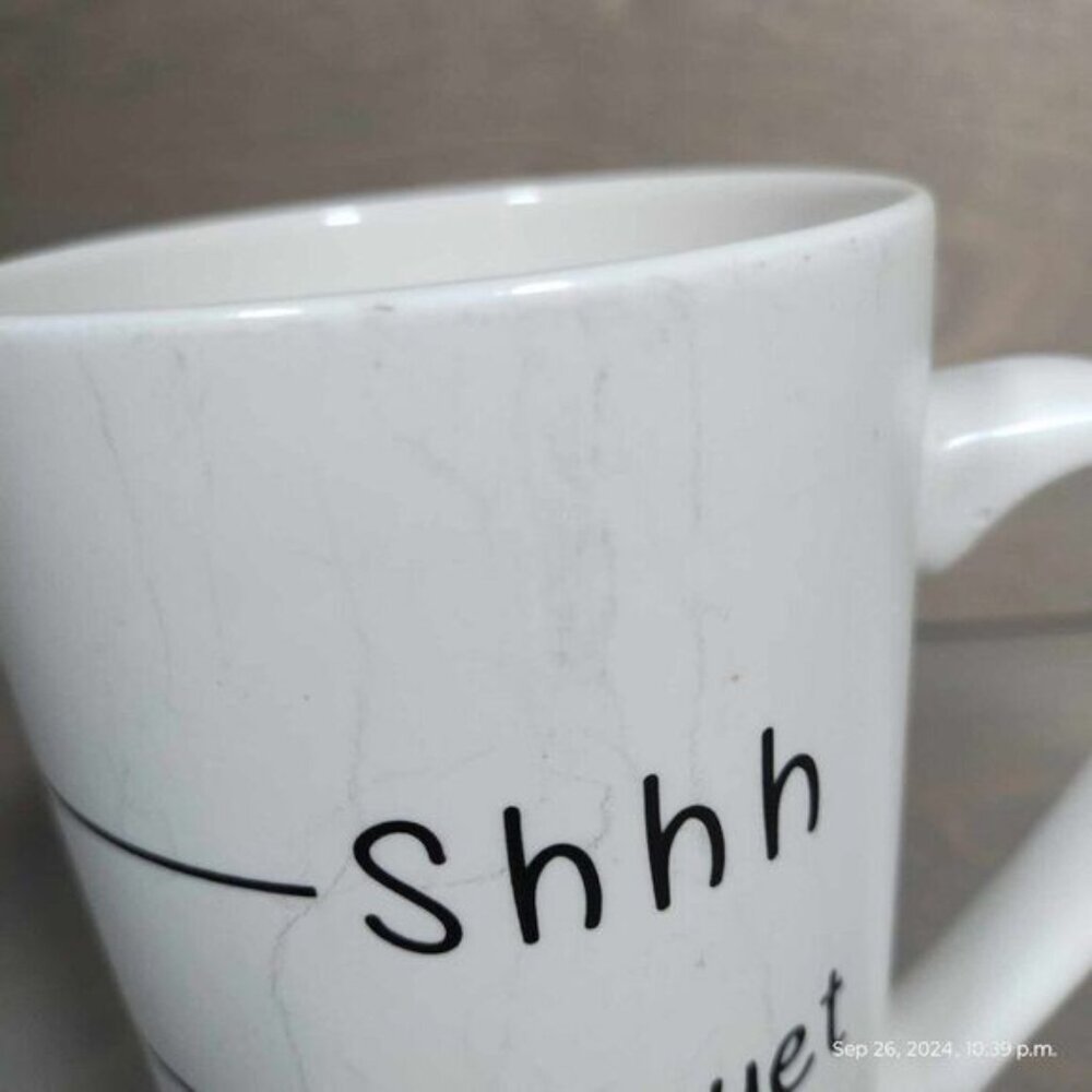 Shhh not yet now you may speak LRG tall mug marble - Picture 8 of 9